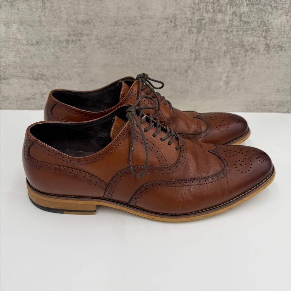 Stacy Adams Men’s Wingtip Oxford Leather Dress Shoes Size 9M Brown
